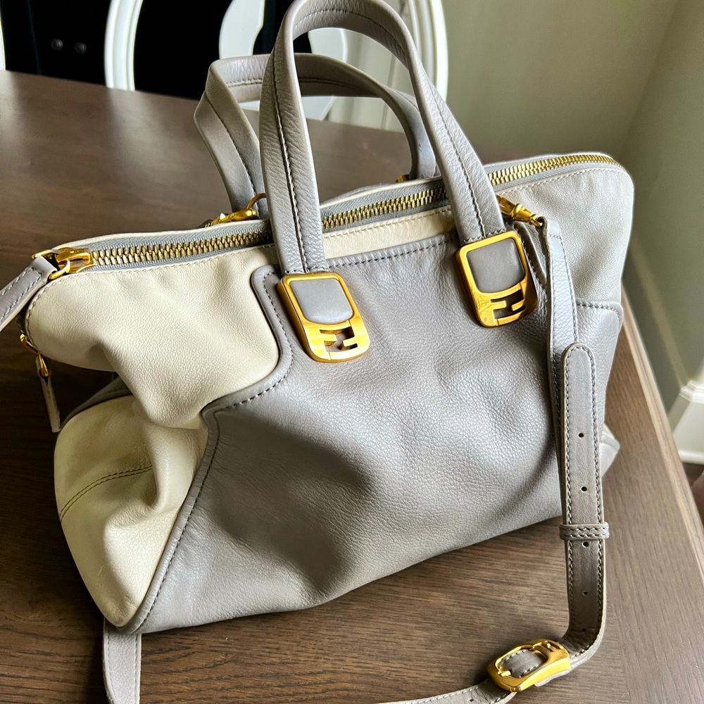 Authentic Fendi Tri-color Grey
Chameleon large Handbag